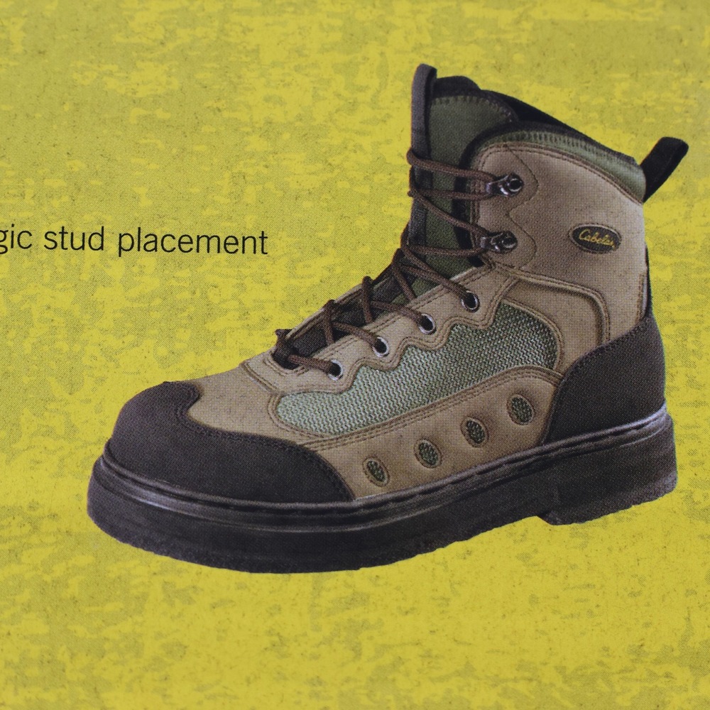 Cabela's Ultralight 2 Lug Wading Boots Mens 11 Brown Spiked Soles STL Cleats